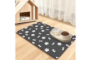 Dolic Pet Feeding Mat, Tapis de Nourriture pour Animaux – Tapis Absorbant pour Gamelle de Nourriture et d'eau, Séchage Rapide, Tapis pour Nourriture de Chien et Chat