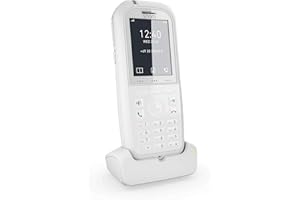 Snom M90 Téléphone Fixe Sans Fil DECT - TéLéPhone Fixe IP65 Pour Milieux Médicaux - Combiné Avec Bouton D'Alarme, Bluetooth Et Écran Couleur - Autonomie 17h