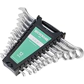 WIESEMANN 1893 12-piece combination wrench set 6-22 mm with 72 teeth Spanner set with tool holder| 81055