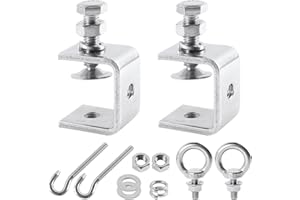 ENUTROF Zaciski C małe zaciski C 6 szt. zaciski śrubowe ze stali nierdzewnej, otwory szczęk 30 mm, szczypce mocujące, regulowany zakres zacisku 0-25 mm, z hakami i śrubami pierścieniowymi, do zacisków, prac