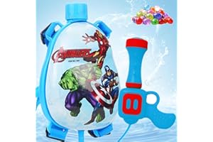 GRAPHENE Blue Holi Pichkari Water Gun for Kids Leak Proof Long Range Backpack Pichkari with 500ML Nano Tank Shooting Pistol Includes 100 Water Balloons Holi & Summer Fun Toys for Boys Girls