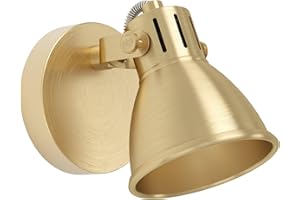 Eglo Applique murale intérieure Seras, luminaire d'intérieur avec spot orientable, lampe élégante pour salon et couloir, métal laiton brossé, avec ampoule LED GU10, blanc chaud