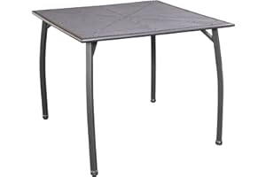 greemotion Table de jardin carrée Toulouse 90 x 90 cm – Table élégante et solide en acier – Table extérieure pour 4 personnes - Table d’appoint design – Table moderne inoxydable