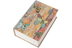 YOSOO Cassetta di sicurezza per libri di simulazione dimensioni grandi 17,8 x 11,4 x 5,1 cm con chiave di blocco e contanti, scatola portagioie per regali di Natale per bambini (stile 3)