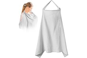 SMYJDMM Stilltuch, Stilltuch für Unterwegs, Weicher Und Atmungsaktiver Stillschal Stilltuch StillschüRze Musselin-Stillbezug für Babys Nursing Cover für Unterwegs(Hellgrau)