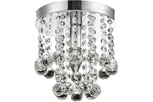 ‎AFSEMOS AFSEMOS LED Deckenleuchte, Moderne Stil Anhänger Kristallkronleuchter Mit Elegantem Design, feine Kristall-Deckenleuchte für die Küche, Schlafzimmer, Küche und Restauran(Keine Glühbirne enthalten)