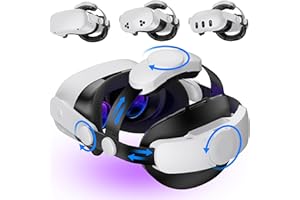 FANXIEAST Lightweight Liftable Head Strap for Meta Quest 3/3S/Meta Quest 2,VR Headset Elite Strap Replacement for Oculus Quest 3/3S/2 Accessories,Pressure-Reduce Headstrap with All-Directional Adjust Wheel Knob