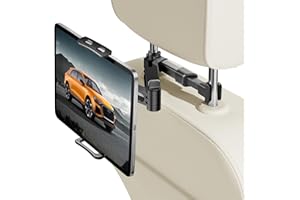 YADOBIG Support Tablette Voiture pour Appui-Tête, Rotation à 360° Support Ipad Voiture avec Bras Télescopique Pliable, Anti-Choc, pour iPad, Switch, Kindle et Autres Appareils 4.7-13 Pouces, Noir
