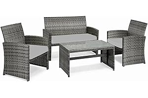 iSTYLE MODE BETTER HOME CHOICE 3 Pieces Replacement Cushions Set For Rattan Chairs Sofa Patio Garden Outdoor Furniture Water Resistant Patio Padding Lightweight and Durable (Grey)