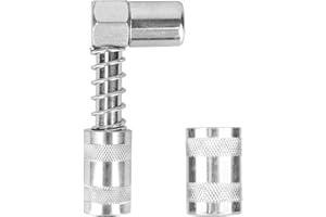 Tinoaly 90 Grados Acoplador de Pistola de Engrase, 90 Grados Adaptador Punta Pistola Engrase Adaptador Conector Aceite Engranajes para Espacios Reducidos para Mantenimiento Automóviles Camiones