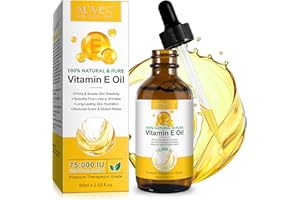 ABODIUSS Vitamin E öl Bio für Kosmetik - 75,000 IU Ultra-Concentrated | 100% Natürlich & Rein Vitamin E Oil | Long-Lasting Skin Hydration&Reduces Scars&Stretch Marks | Vitaminn E öl Hexane-Free,Non-GMO,2fl oz