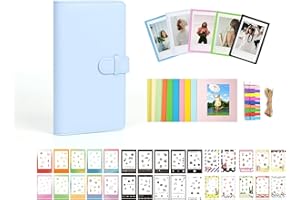 Aisnyho Sofortbild-Film-Zubehör-Set für Instax Mini LiPlay 12 11 9 8+ 8 evo 99 SE 40 90 70 50S 26 25 7S Kamera, inklusive Album/Filmaufklebern/magnetischen Bilderrahmen/Aufhängerahmen, pastellblau