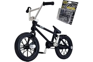 TAILWHIP Finger BMX, Mini Fahrrad Spielzeug mit echten Metall-Kugellagern (6X), Fingerbike aus Metalllegierung für Coole Tricks, ideal für Skatepark & kompatibel mit Finger-Skateboards, Black