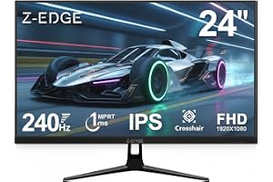 Z-Edge Gaming PC-skärm 24 Tum 240 Hz, IPS-panel, 1ms, FreeSync, FHD (1920 x 1 080), Spelskärm 16:9, Justerbar Lutning, 2 × HD
