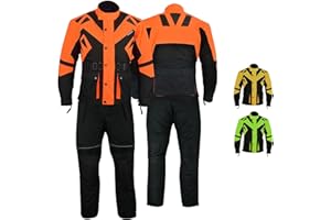 ‎GERMAN WEAR German Wear Motorradkombi Herren 2-teiler mit Protektoren Motorradanzug Textilien Motorradjacke & Motorradhose motorrad kleidung Orange - 56
