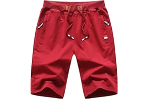 MO GOOD Mens Casual Shorts Workout Running Comfy Shorts Big and Tall Zip Pockets