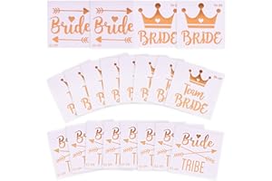 KARJIAJA 20 Pack Hen Party Temporary Tattoos Bachelorette Tattoos Team Bride Temporary Tattoo Hen Party Tattoos Team Bride Tattoos Hen Party Tattoos Gold Hen Party Bride Accessories