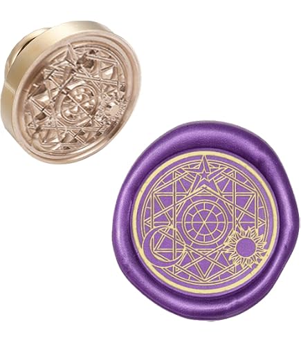 CRASPIRE Cat & Moon Wax Seal Stamp Head - Brass, Removable, 1 Inch