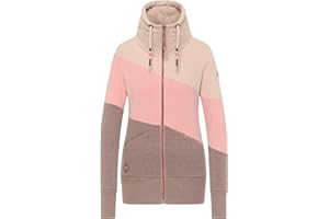 Ragwear Rumika Zip Veste de survêtement pour femme avec capuche et fermeture éclair Veste de transition Sweat à capuche avec bandes tricolores
