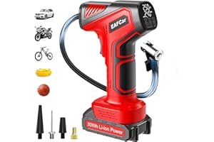 EAFCSZ Tyre Inflator Air Compressor, 12V USB Rechargeable Battery, 150PSI Handheld Pump With LED Light, Portable Handheld Car Tyre Pump with Digital Pressure Gauge for Car Motorcycle Bicycle Ball
