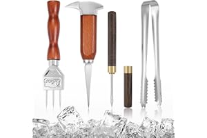 ‎LPRAER Lpraer 4-teilige Eispickel Set, Edelstahl Eishacker mit Holzgriff Eiszerkleinerer Eispickelwerkzeug für Eisherstellung in der Küche, Bar, Barkeeper, Picknick, Camping, Zuhause Küchenwerkzeug