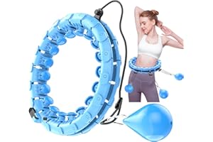 LEAFIA Cerceau Hula Hoop, Minceur Intelligent, Smart Cerceau de Fitness, avec Picots de Massage et 24 Pièces Réglable Amovibles, pour Débutants, Adultes, Enfants, Perte de Poids, Fitness, Massage, Gymnastique, Sport