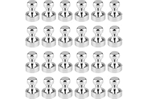 AiQInu 24 Piezas Imanes Pequeños, Imanes Neodimio Potentes, Multiusos, Nevera Magnets, Pizarra Magnética, Fuertes Tablones de Anuncios y Neveras