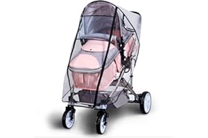 Bemece Housse de pluie universelle pour poussette Protection contre les intempéries, le vent et l'eau