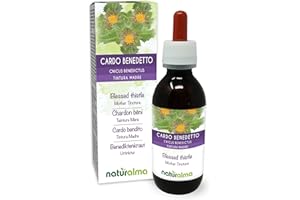 Chardon béni (Cnicus benedictus) herbe avec fleurs Teinture Mère sans alcool Naturalma - Extrait liquide gouttes 120 ml - Complément alimentaire - Végétalien ou végan