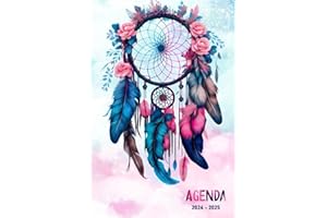 Agenda scolaire 2024-2025 attrape-rêves: Organiseur Pour Fille, Étudiants Collège, Lycée | Planificateur Journalier 1 Jour Par Page avec Horaire