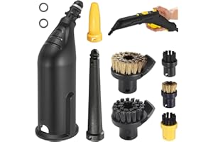 VEXNOOK 10 Stück Kärcher Dampfreiniger Zubehör für Kärcher SC1 SC2 SC3 SC4 SC5 – Ersatzteile Set, inkl Verlängerte Düse, Gebogene Düse, Rundbürste, für Effektive Reinigung
