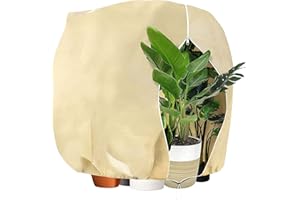 TOULOUBE 180 * 120 cm Protection Hiver pour Plantes Protection Contre Le Gel, Protection des Plantes Sac Protection Hiver Sac Plante conteneur Capot de Protection, avec Cordon de Serrage Zip 80g/m² (1pcs)