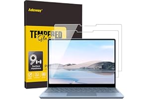 Adeway [2 Pack Tempered Glass Screen Protector for Surface Laptop Go 3/2/1 12.4 inch(2013/1943 Model), 9H Hardness, Scratch Resist,Easy Installation, HD Transparent Screen Protector