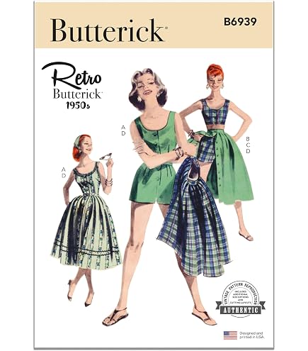 Patron De Couture Vintage Butterick Années 1950 - Robe, Tailles B34-36-38, Référence 6522, Neuf