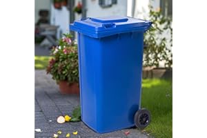 2mGoods Müllbehälter 120 Liter, Mülltonne 240 Liter, Abfalltonne Grau&Schwarz&Blau, Extra Starker Kunststoff, Vollgummiräder, Müllgroßbehälter mit Deckel 2er Pack, 3er Pack (2er-Pack Blau, 240L)