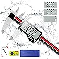 Caliper Measuring Tool, Digital Caliper with Fractions Unit, 6 Inch Stainless Steel Digital Micrometer Vernier Caliper with Large LCD Screen, IP54 Waterproof, Inch/Metric/Fractions Unit Conversion