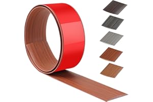 ZTOWOTO 100 cm X 5 cm Barre De Seuil Adhesive, Seuil De Porte Adhesif PVC, Barres De Transition De Seuil Pour Cuisine, Salon, Pour Joindre Les Renfoncements Du Sol, Du Carrelage Ou Du Tapis(Noyer)