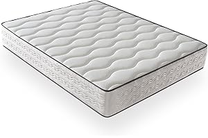 BOBOCHIC Bellavista Home Bali – Colchón 25 cm de Altura, Viscoelástica & Grafito, 135 x 190, Reversible, Transpirable, Blanco