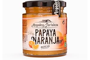 Argodey Fortaleza Mermelada de Papaya y Naranja 240g | Perfecta para Repostería, Pasteles y Yogures | Ideal para Acompañar Carnes, Tostadas, Quesos a la Parrilla y Pan | Sabor Exótico y Natural