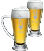 Set 2 Boccali In Vetro Personalizzati 50 Cl – Incisione Zio/Zia, Regalo Originale Per Compleanni E Natale