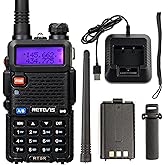 Retevis RT5R Walkie Talkie, Radio Caza, Walkie Talkie Profesional, Largo Alcance, Doble Banda, 128 Canales, FM, Linterna, VOX