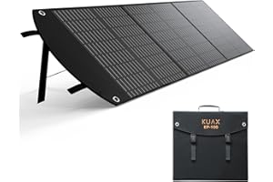 KUAX Faltbares Solarpanel 100W - Solar Ladegerät mit 100W Schuko, 45W Typ-C, 24W Typ-A, IP54 Wasserdicht, PD QC3.0 Tragebare Solaranlage für Outdoor Garten Balkon Wohnwagen Camping