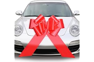 vvhippo Lazo Rojo Grande, Lazo Gigante Rojo-76 cm / 30", Lazos de Regalo para Coche, Lazo Regalo Grande, para Navidad, Fiesta, Nuevo Hogar, Boda, Cumpleaños（Sin Texto
