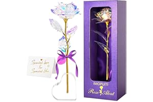 IMOPUITI Mother Gifts Galaxy Rose Flowers LED Forever Rose With Stand Infinity Rose Presents Eternal Rose Gift for Women Mum Her Girlfriend Wife on Mother's Day Valentine's Day Birthday Anniversary
