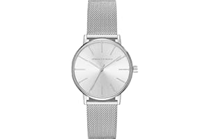 Armani Exchange Three-Hand Watch for women, Stainless Steel, 36mm case size, stainless steel mesh strap
