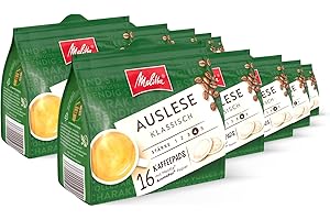 ‎MELITTA Melitta Auslese klassisch gemahlener Röstkaffee in Kaffee-Pads 10 x 16 Pads, Kaffeepads für Pad-Maschine, starke Röstung, geröstet in Deutschland, Stärke 4, im Tray