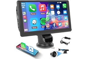 Hodozzy Carplay Screen for Car, Portable Car Stereo 7 Inch HD Touch Screen Wireless Carplay and Android Auto with Bluetooth, Mirror Link, FM Transmitter, EQ/AUX/TF/USB, Car Screen for All Vehicles