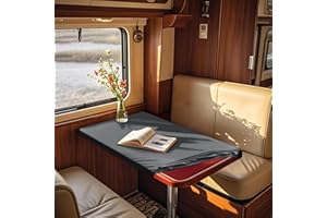 SYLC Waterproof Table Cloth for Caravan, Rectangle Tablecloth Non-lip with Elasticated Bands and 4 Lacings, Outdoor Motorhome Table Sheet Soft Wipeable (Grey,Rectangle 120×60cm)