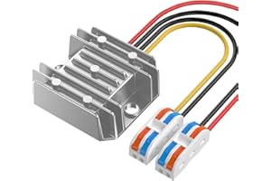 BGOODVISION Transformador 8-40V a 5V，Convertidor 8-40V a 5V 10A 50W Corriente Bloque de Terminal Rápido de Resorte, Transformador de CC para Electrónica de Automóvil Camión Vehículo