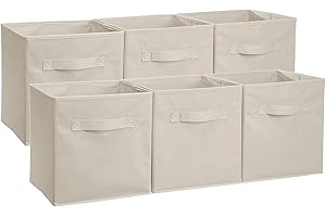 BRIAN & DANY Boîtes de Rangement Ouvertes en Textile Non-Tissé, Tiroir en Tissu pour Linge, Pack de 6, Jaune clair, 31x 31x 31 cm